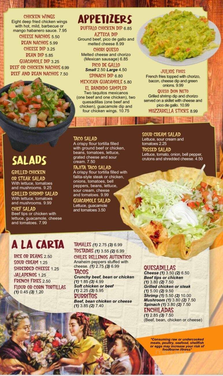 El Bandido Mexican Restaurant - Oak Hill, WV menu_pic
