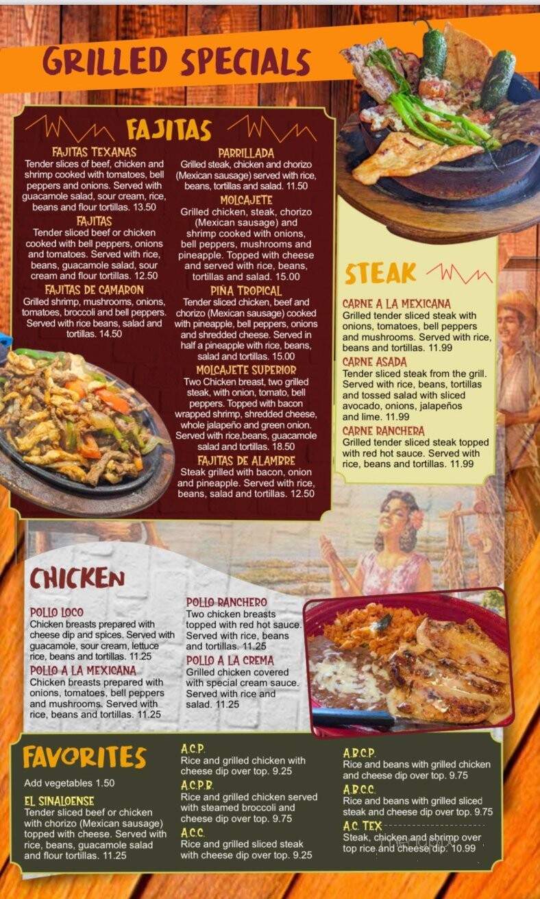 El Bandido Mexican Restaurant - Oak Hill, WV menu_pic