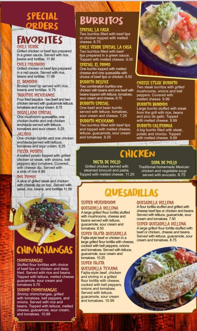 El Bandido Mexican Restaurant - Oak Hill, WV menu_pic
