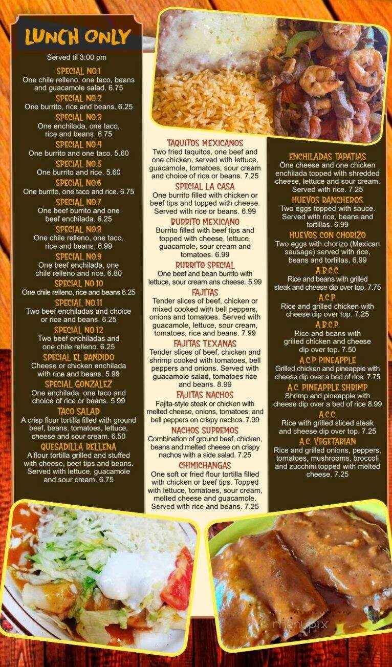 El Bandido Mexican Restaurant - Oak Hill, WV menu_pic