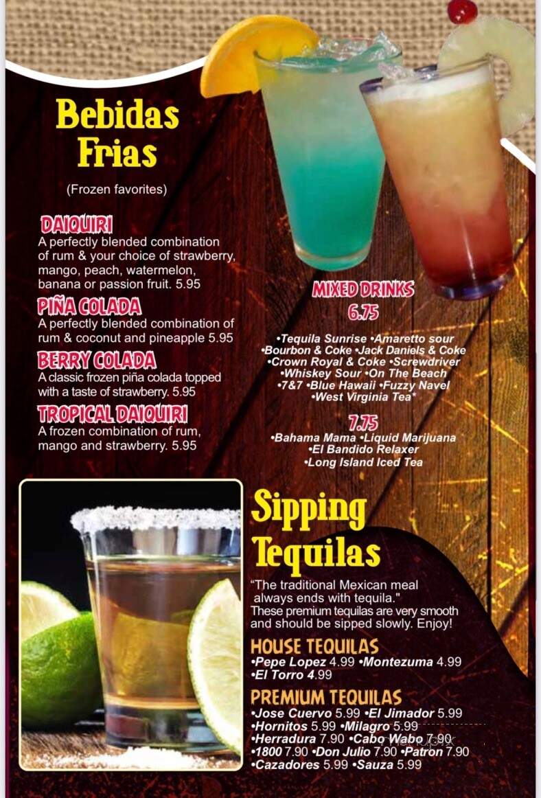 El Bandido Mexican Restaurant - Oak Hill, WV menu_pic