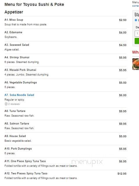 Toyosu Sushi & Poke - Lafayette Hill, PA menu_pic