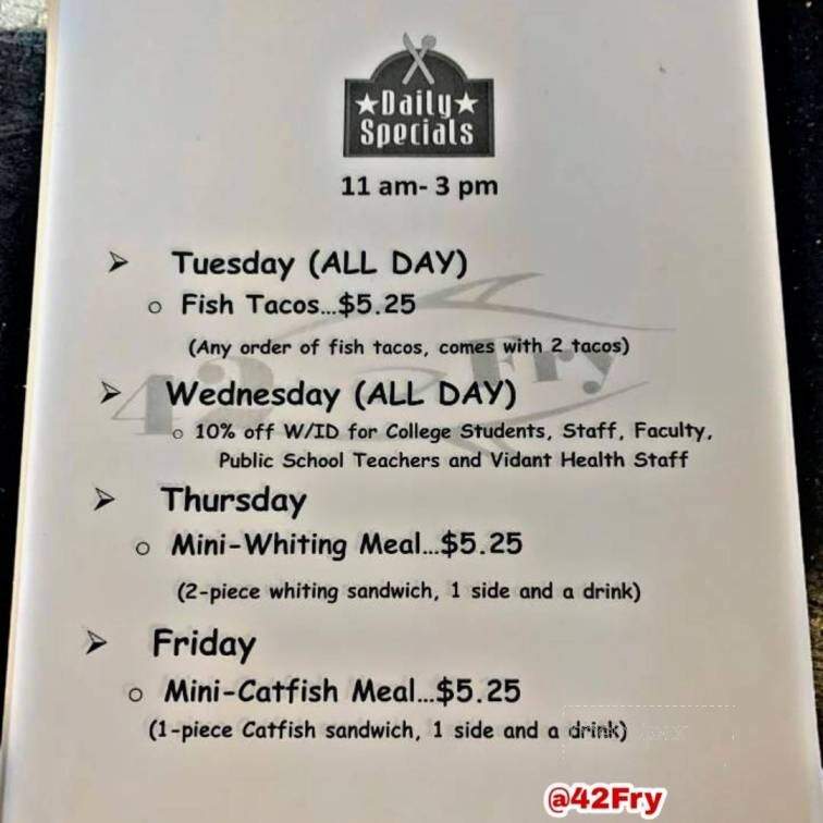42 Fry - Greenville, NC menu_pic