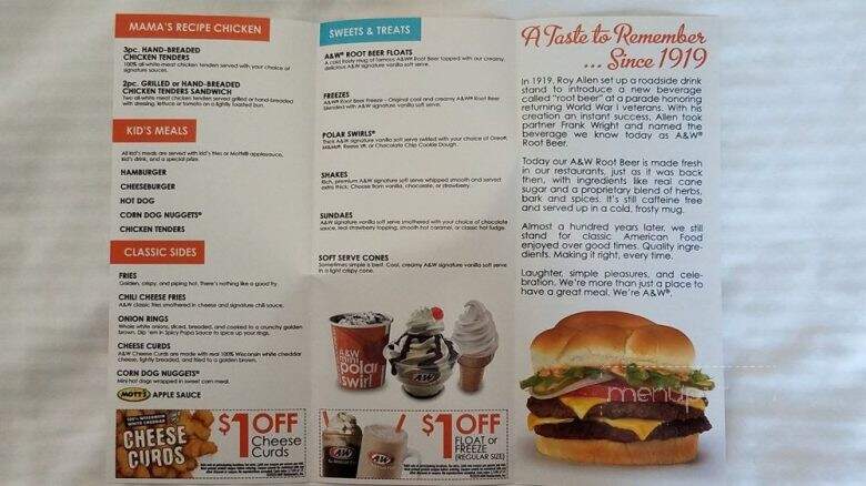 A&W Restaurant - Tonopah, NV menu_pic