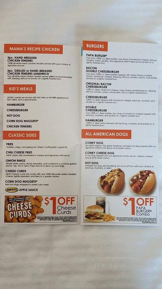 A&W Restaurant - Tonopah, NV menu_pic
