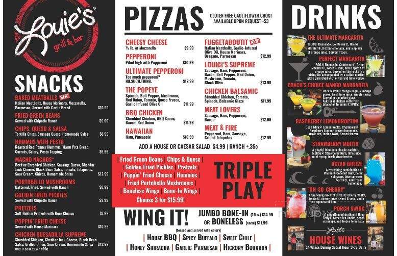Louie's Grill and Bar - Midwest City, OK menu_pic