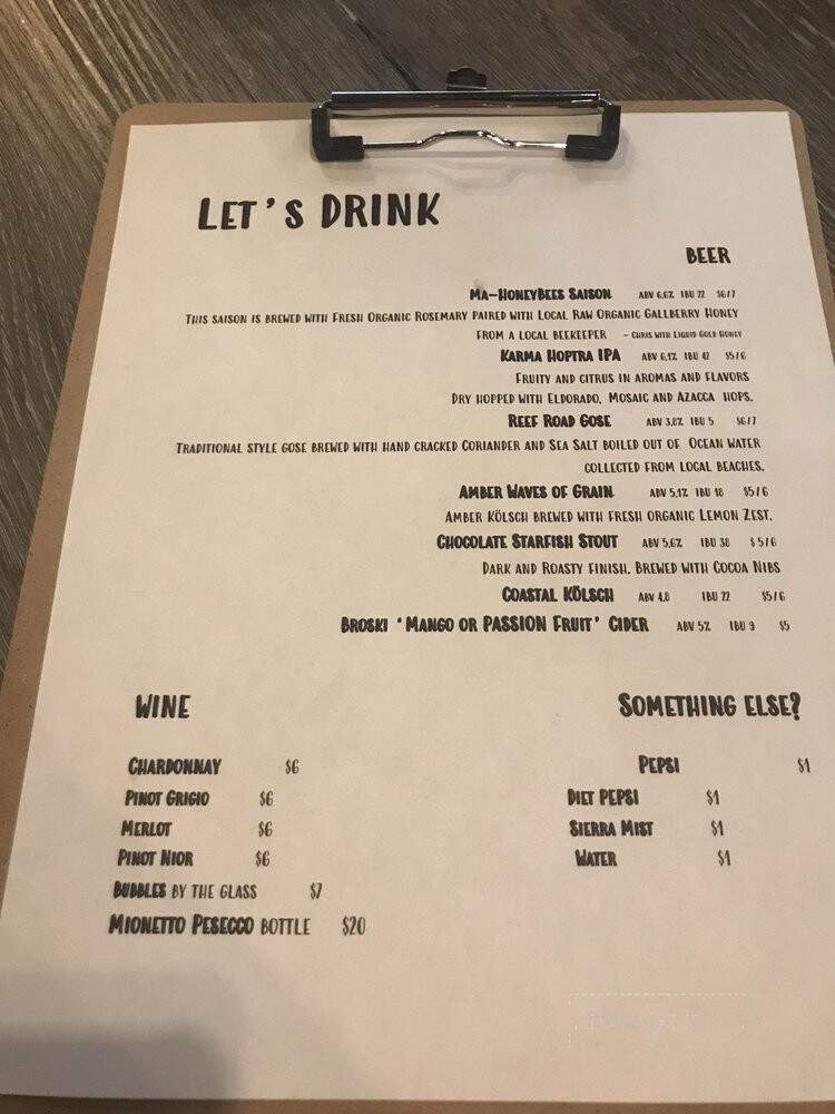Coastal Karma Brewing - Lake Park, FL menu_pic