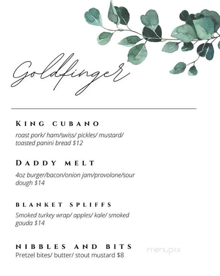 Goldfinger Brewing Company - Downers Grove, IL menu_pic