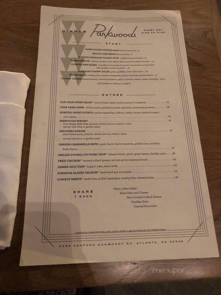 Parkwoods - Atlanta, GA menu_pic