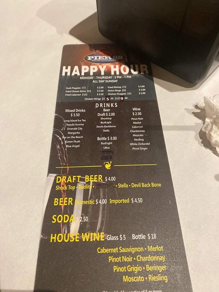 Pier 88 Boiling Seafood & Bar - Henrico, VA menu_pic