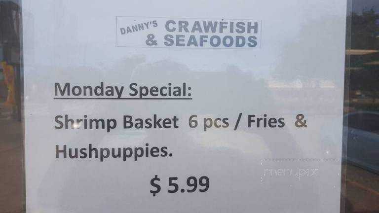 Danny's Crawfish & Seafoods - Missouri City, TX menu_pic