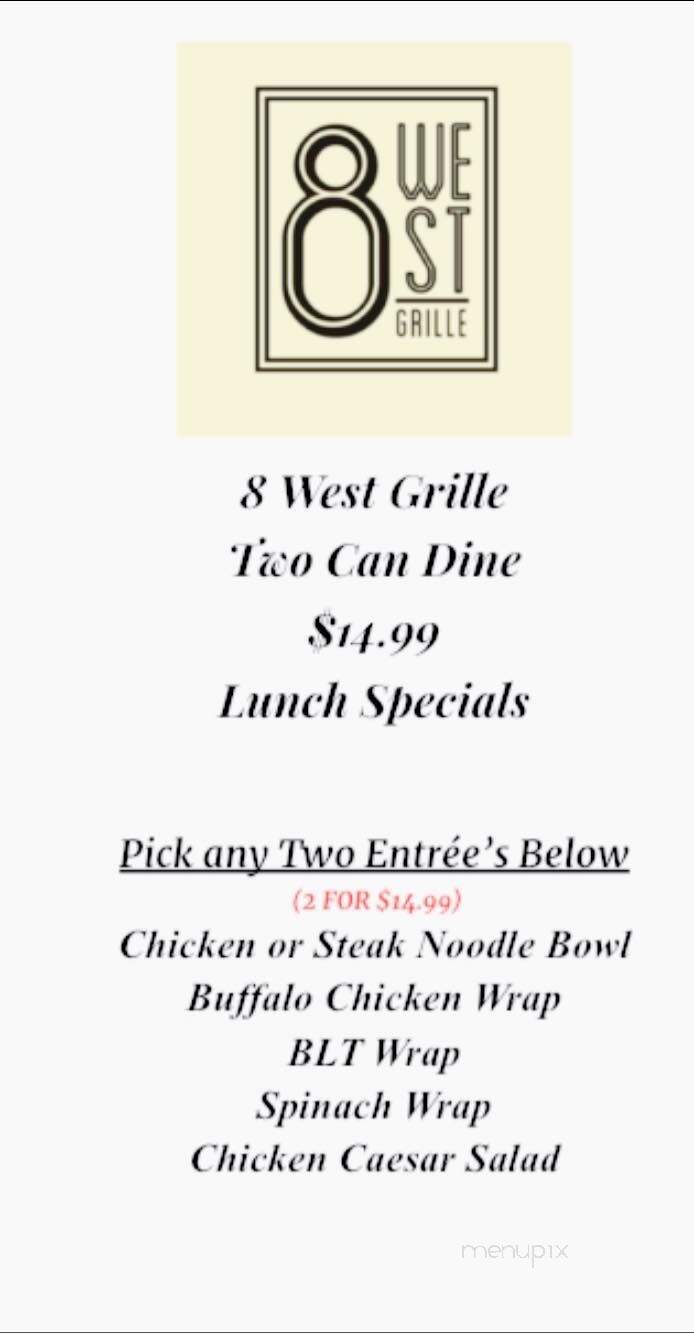 8 West Grille - Cleveland, MS menu_pic