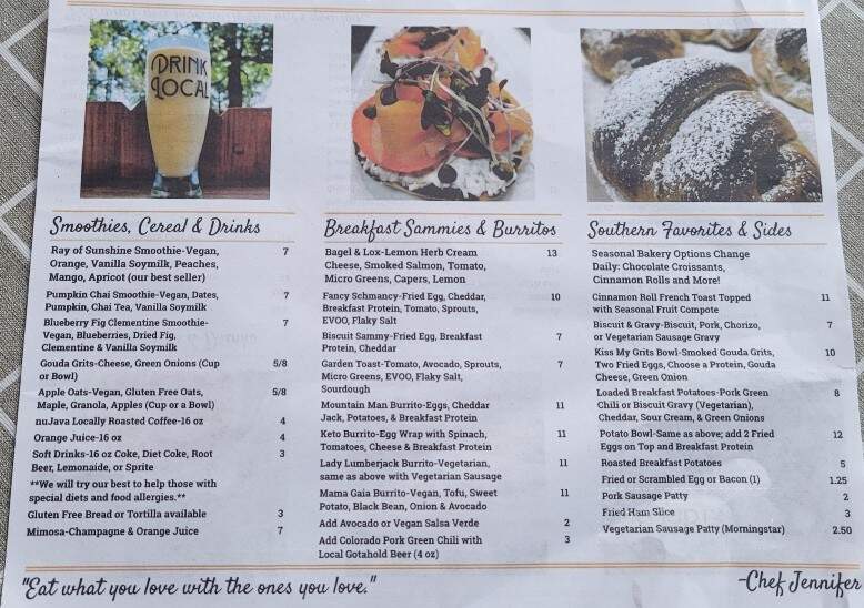 Three Bird Cafe - Eureka Springs, AR menu_pic