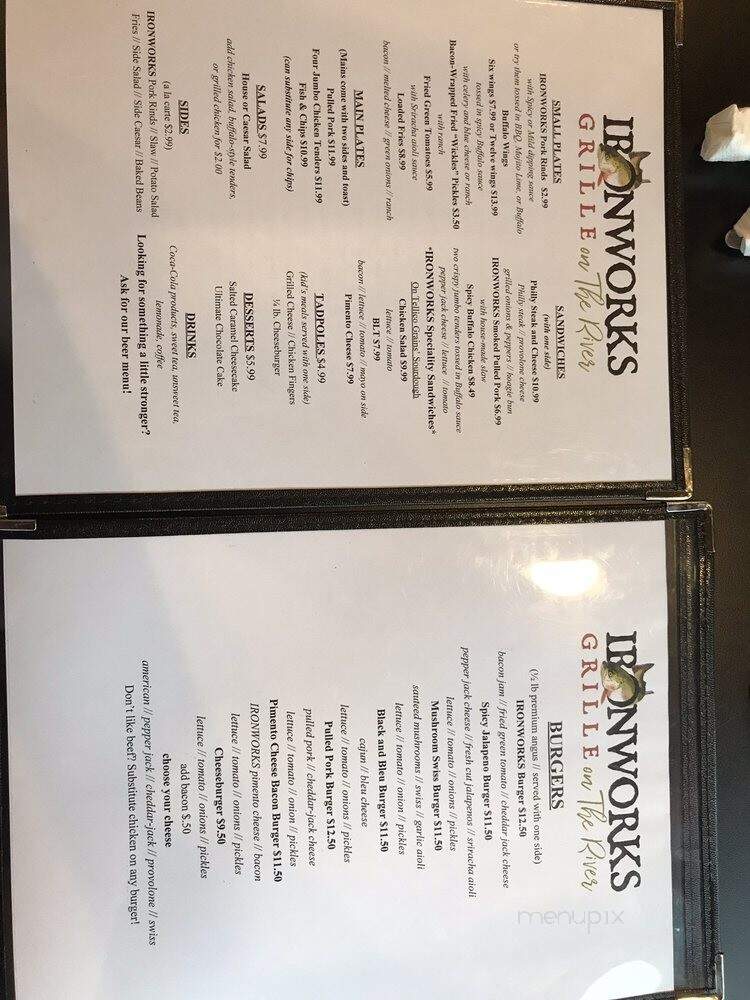 Iron Works Grille - Tellico Plains, TN menu_pic