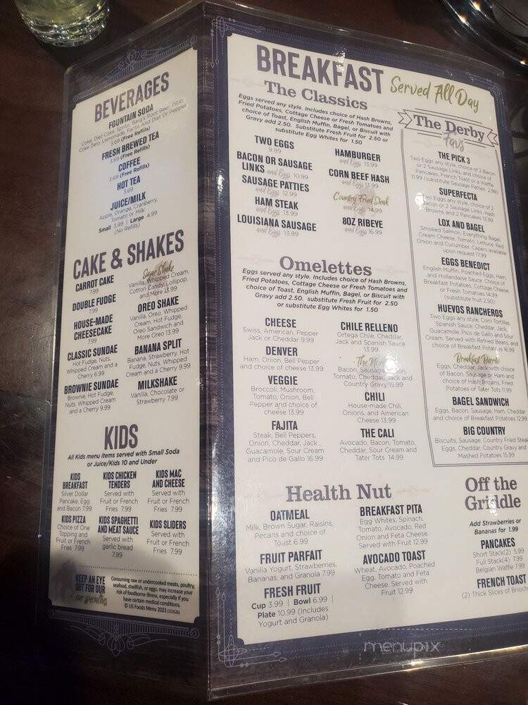 The Derby Room - Pomona, CA menu_pic