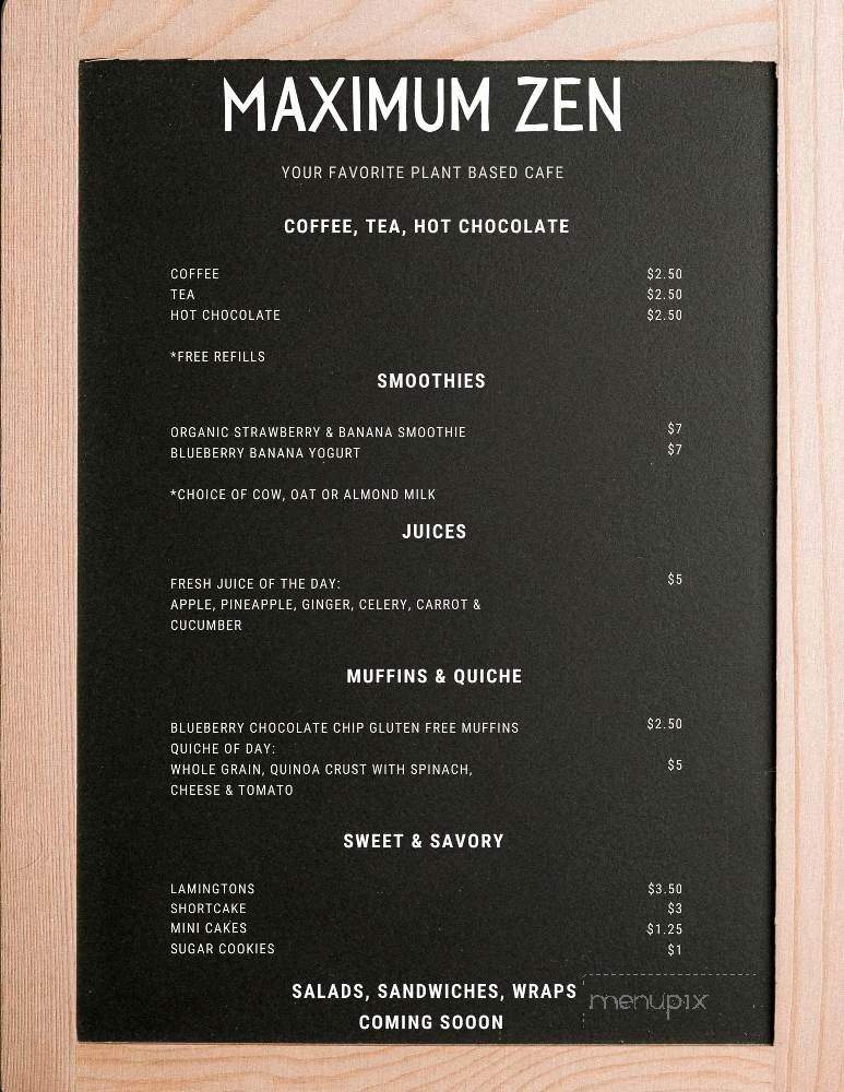Maximum Zen - Clarks Summit, PA menu_pic