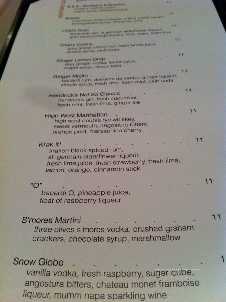 The Aerie Restaurant - Snowbird, UT menu_pic