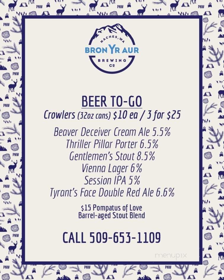 Bron Yr Aur - Naches, WA menu_pic