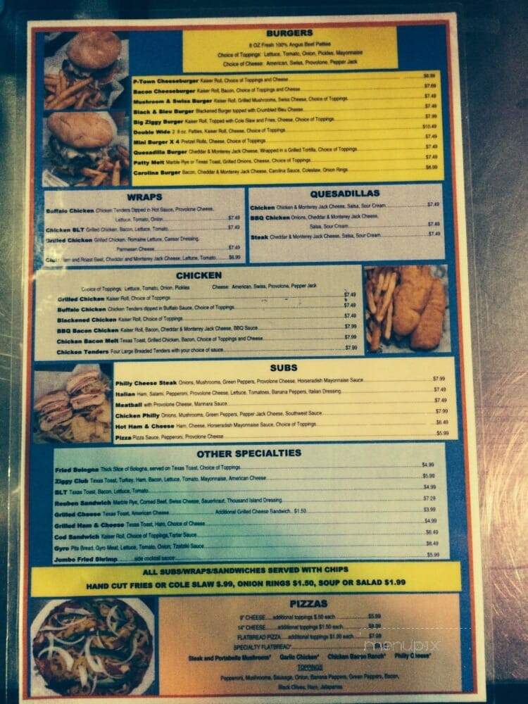 Ziggy's - Pataskala, OH menu_pic