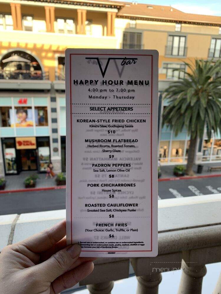 V Bar - San Jose, CA menu_pic
