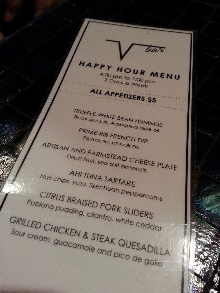 V Bar - San Jose, CA menu_pic