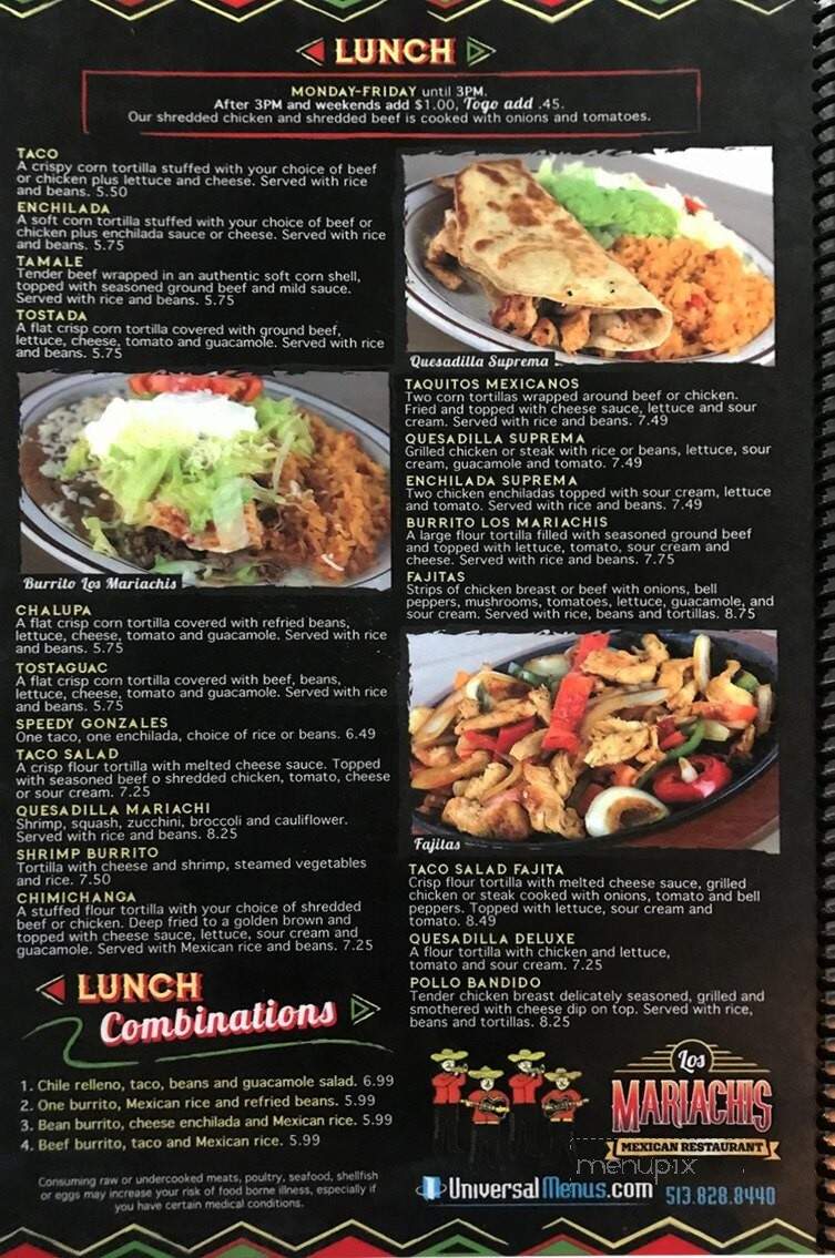 Los Mariachi's - Nelsonville, OH menu_pic