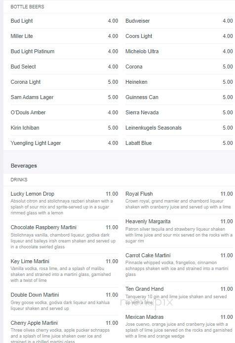 O.H. in the Hollywood Casino - Columbus, OH menu_pic