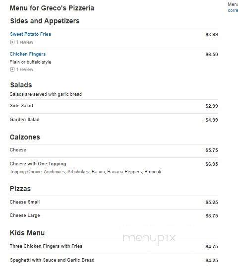 Greco's Mediterranean Pizza - Lewiston, ME menu_pic