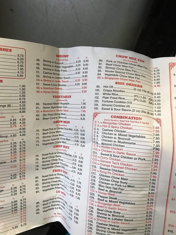 Peking Buffet - Auburn, IN menu_pic