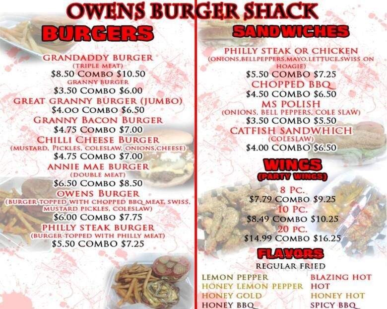 Owens Burger Shack - Clarksdale, MS menu_pic