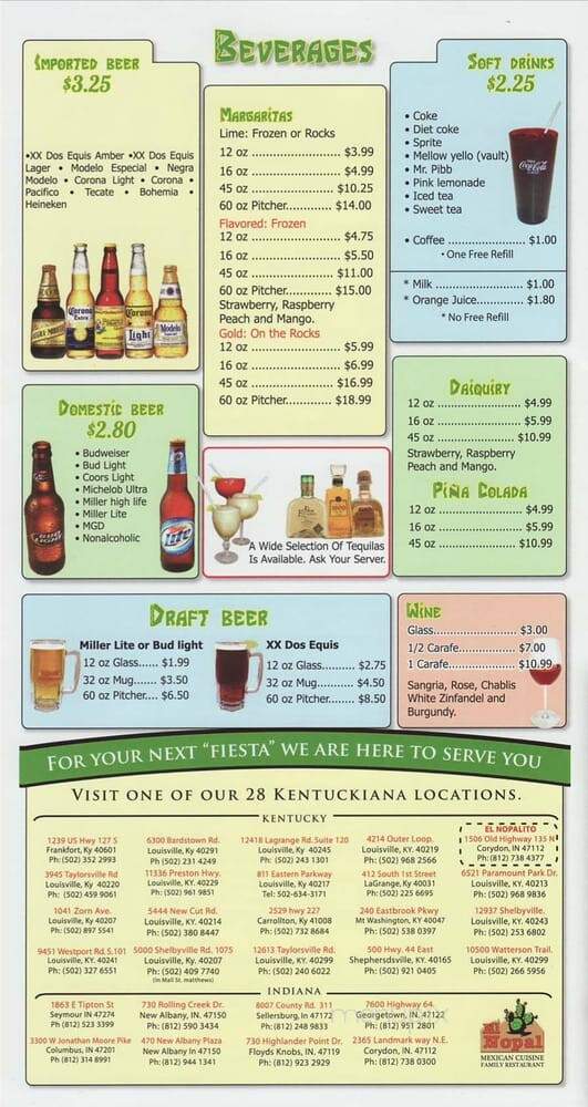 El Nopal - Florence, KY menu_pic