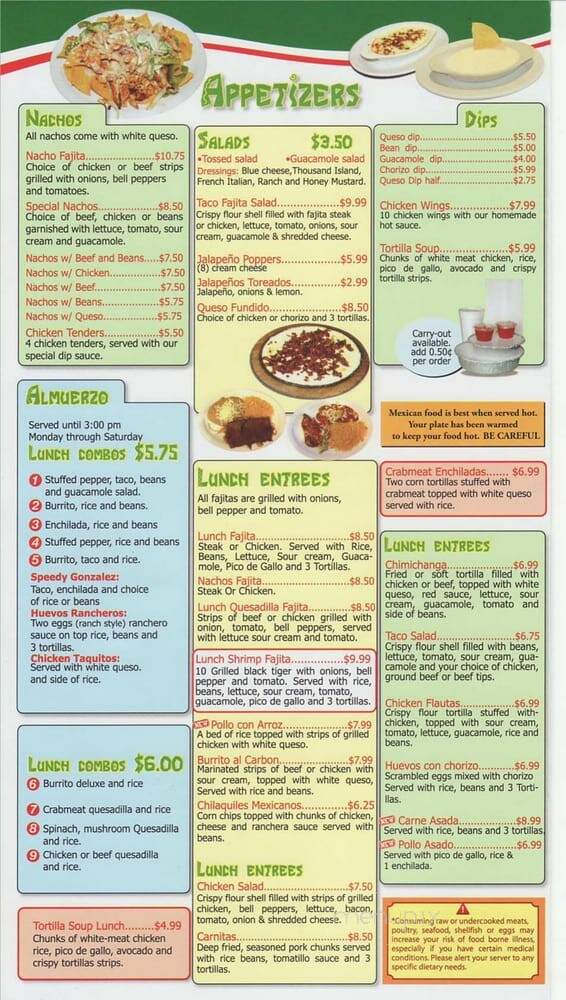 El Nopal - Florence, KY menu_pic