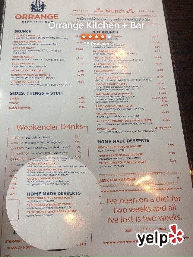 Orrange Kitchen And Bar - Port Coquitlam, BC menu_pic
