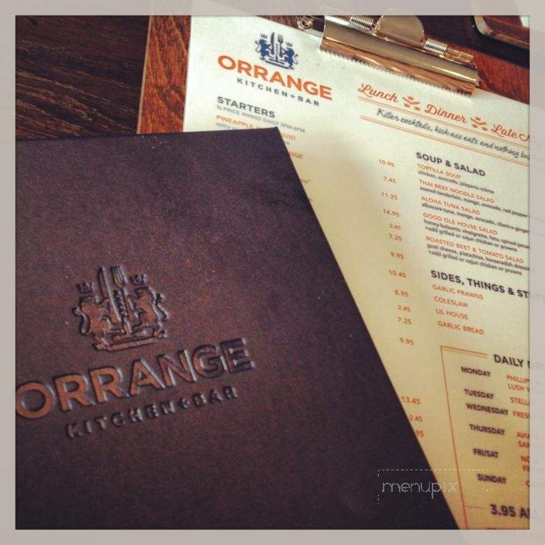Orrange Kitchen And Bar - Port Coquitlam, BC menu_pic