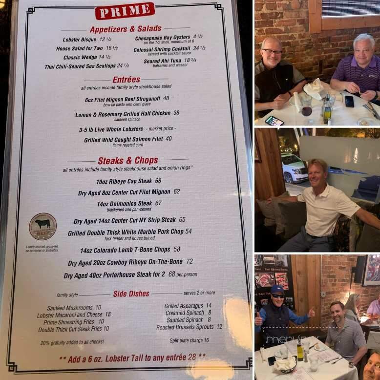 Prime Steakhouse - Aiken, SC menu_pic