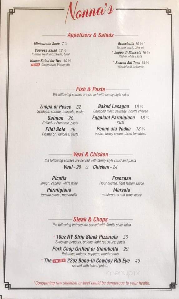 Prime Steakhouse - Aiken, SC menu_pic