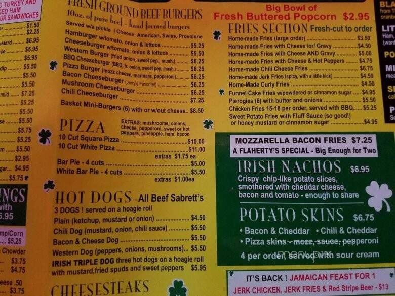 Flaherty's Drinking Establishment - Kingston, PA menu_pic