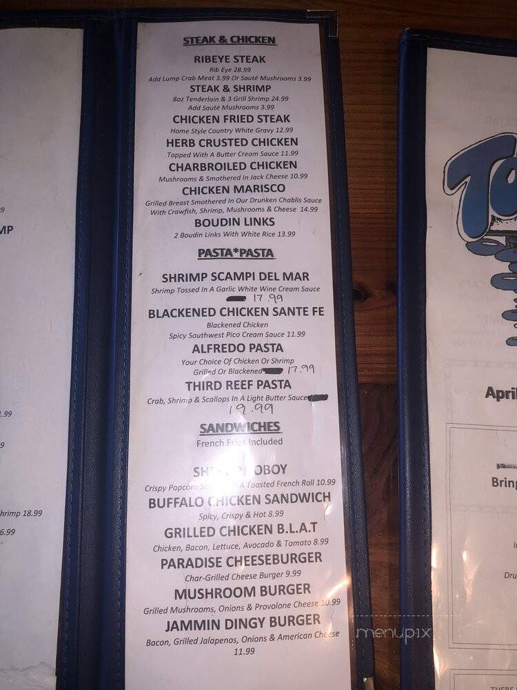 Topwater Grill - San Leon, TX menu_pic
