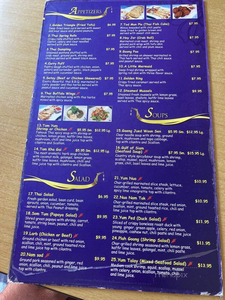 Thai Thai - Wilkes Barre, PA menu_pic
