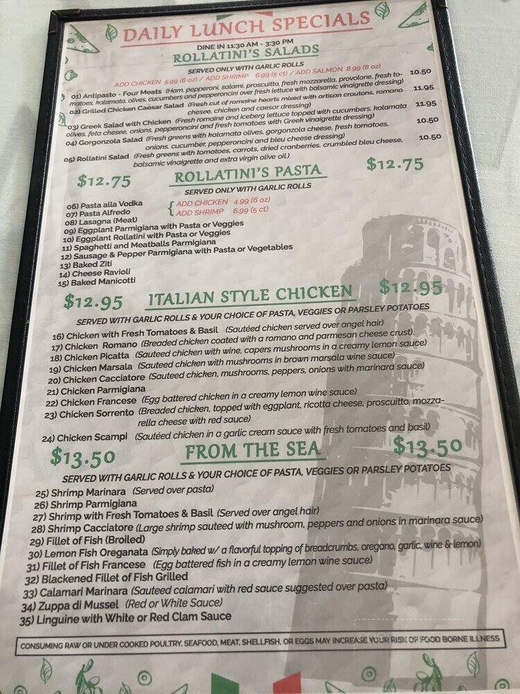 Rollatini Italian Restaurant - Lake Worth, FL menu_pic