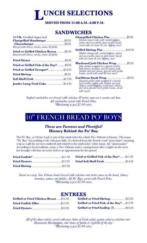 Goatfeathers Seafood Restaurant - Santa Rosa Beach, FL menu_pic