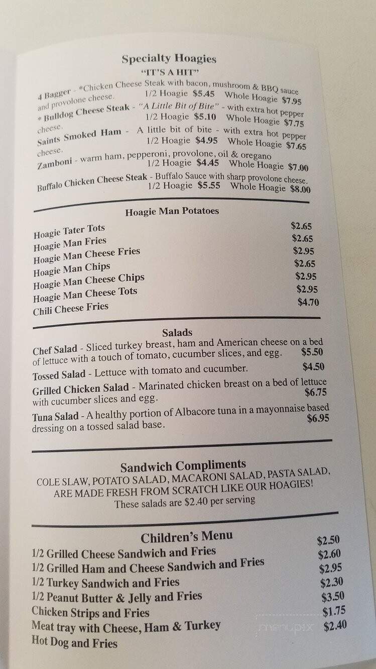 Hoagie Man Deli - Adrian, MI menu_pic
