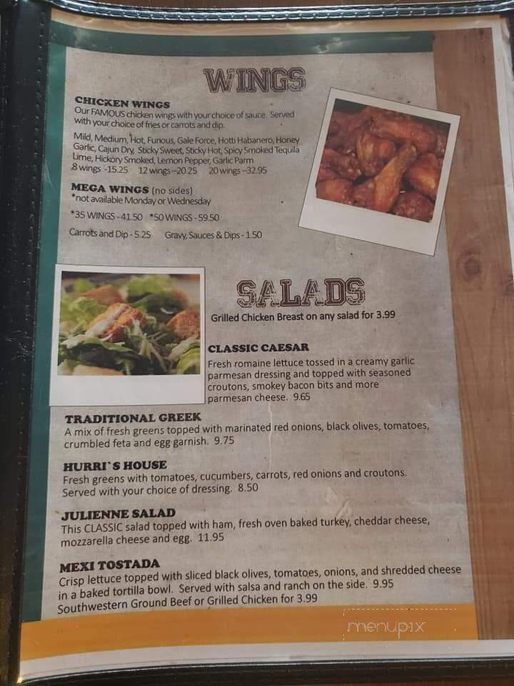 Hurricanes Pub & Grill - Windsor, ON menu_pic