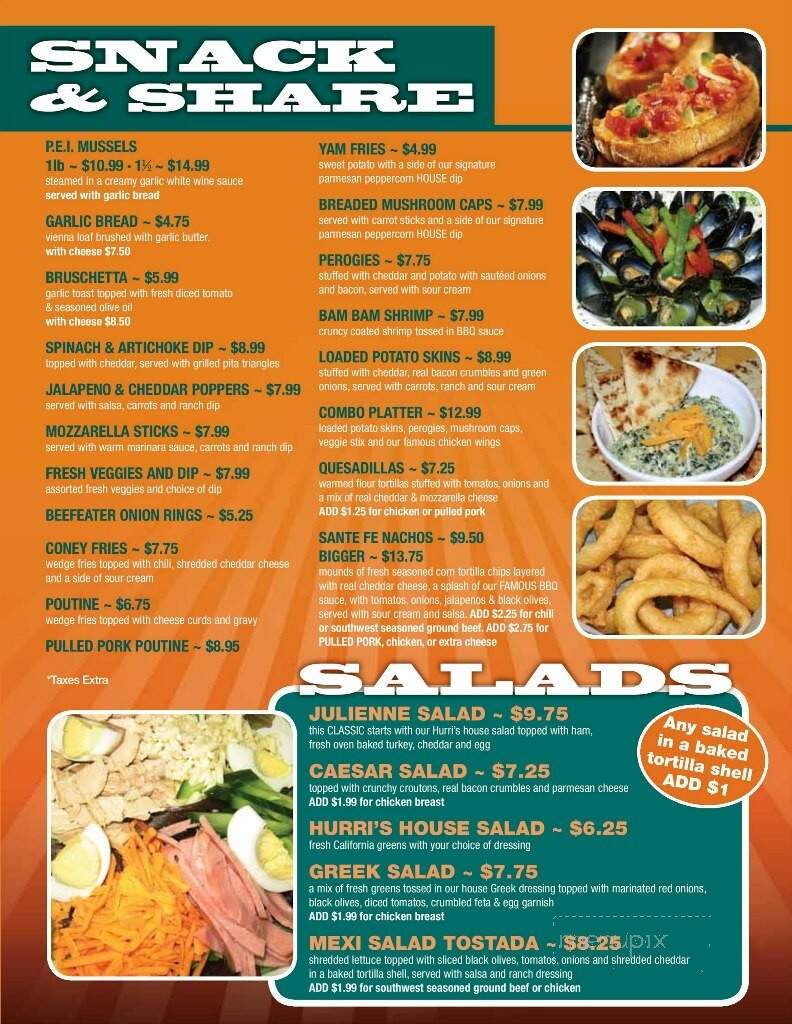 Hurricanes Pub & Grill - Windsor, ON menu_pic