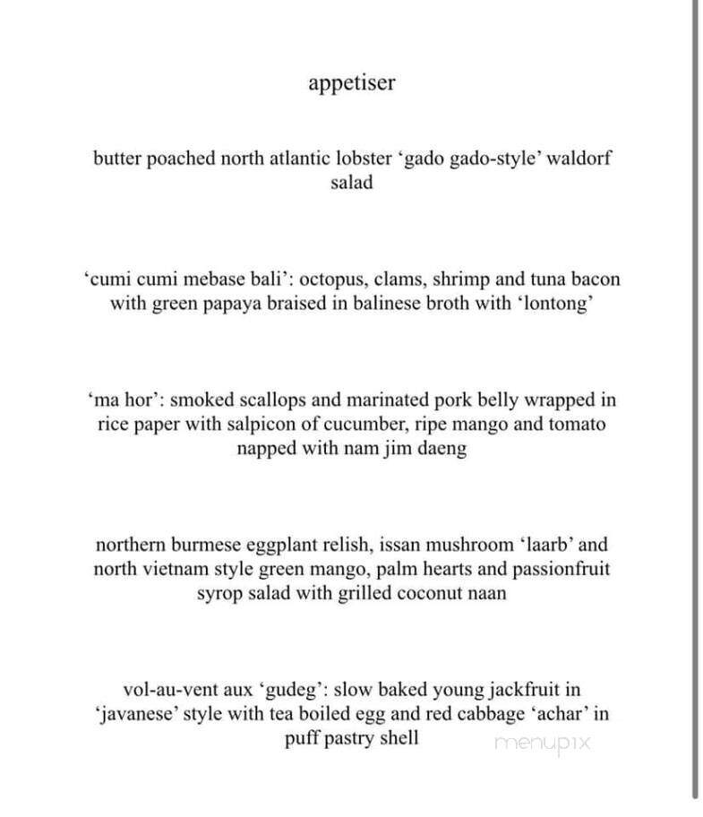 Bhima's Warung - Waterloo, ON menu_pic
