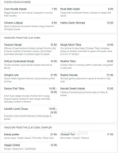 The Host Fine Indian Cuisine - Mississauga, ON menu_pic