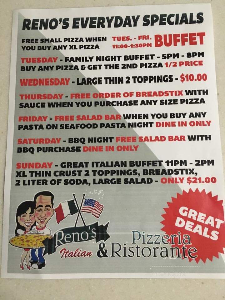 Reno's Italian Pizza - Carlinville, IL menu_pic