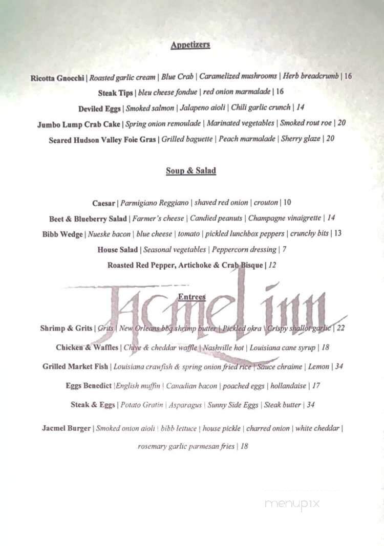 Jacmel Inn - Hammond, LA menu_pic