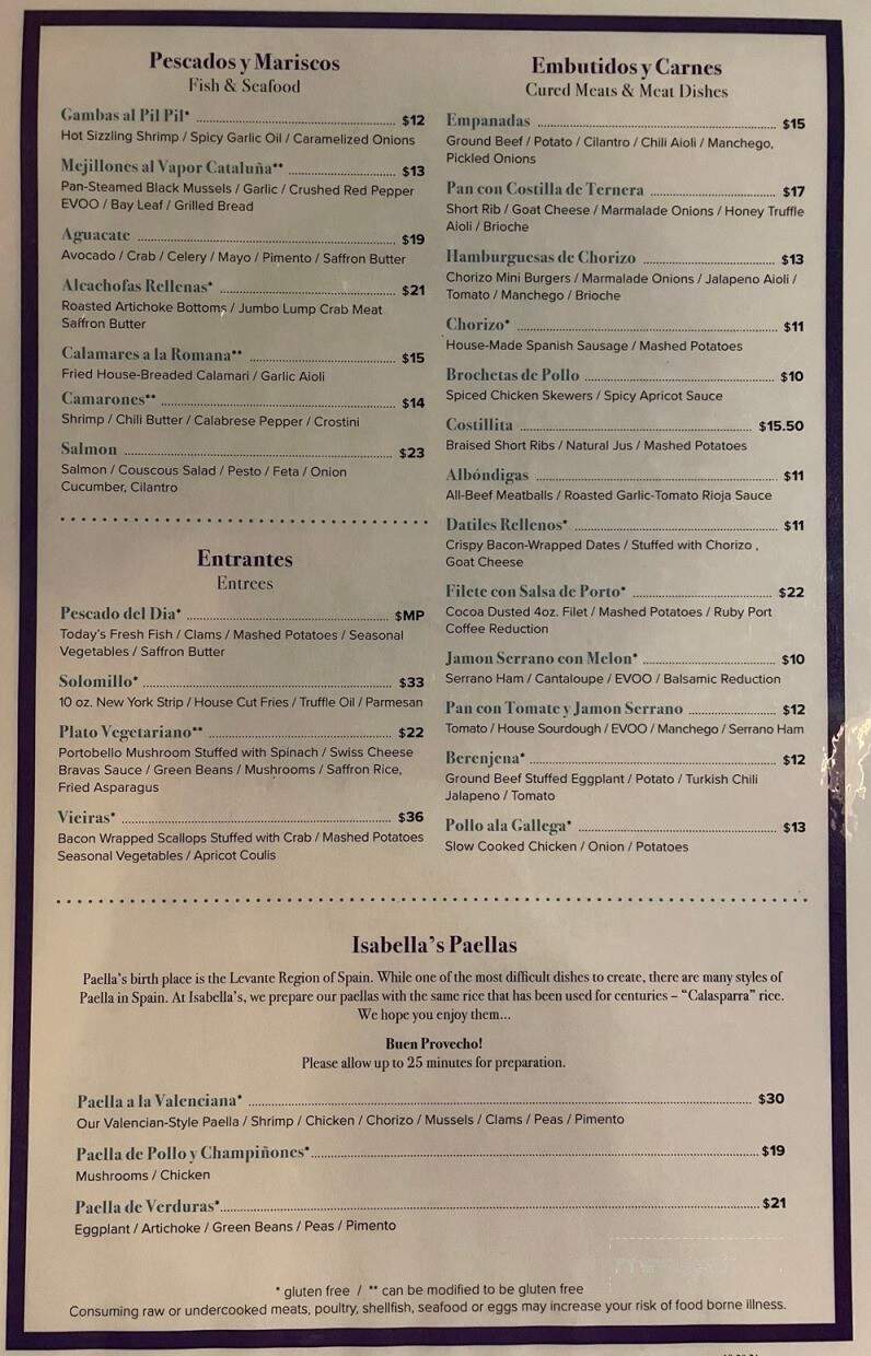 Isabella's - Frederick, MD menu_pic