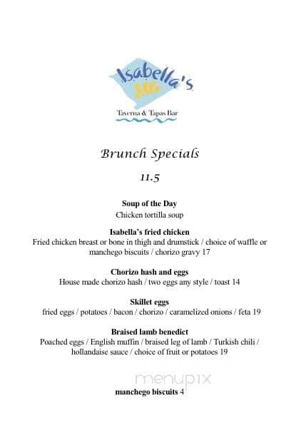 Isabella's - Frederick, MD menu_pic